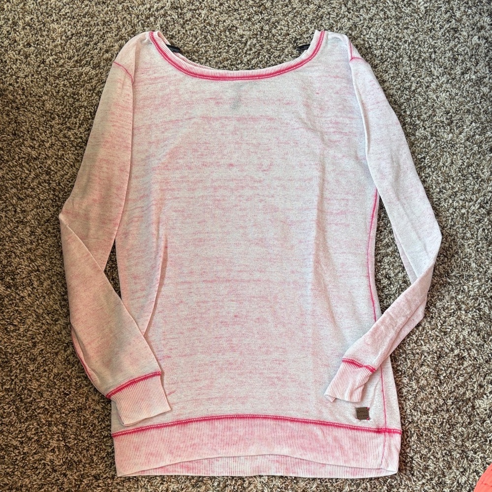 Buffalo David Bitton Pink and White Knit Sweater
